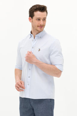 Мужская голубая рубашка с длинным рукавом - U.s. polo assn фото 3