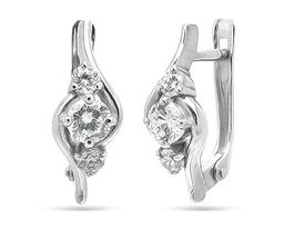 Серьги из серебра куб.циркон., В10-0200