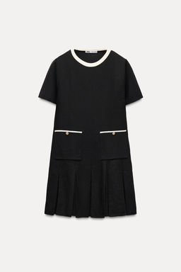 SHORT KNIT DRESS WITH BOX PLEATS - Zara фото 5