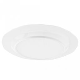 "Совершенство" Тарелка мелкая фарфоровая д215мм h20мм, белый, рельефный декор, волнистый край (Китай)