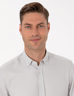 Gri Regular Fit Uzun Kollu G_mlek - Pierre cardin фото 2