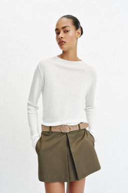 FALDA PANTAL?N CINTUR?N / Khaki - Zara фото 4