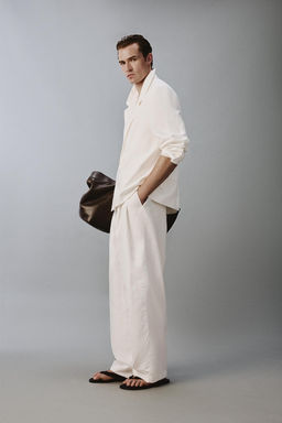 BLAZER RELAXED FIT TRAJE VISCOSA - LINO / Blanco - Zara фото 4