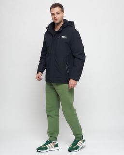 Куртка спортивная мужская большого размера темно-синего цвета 88676TS - Wonderrman фото 3