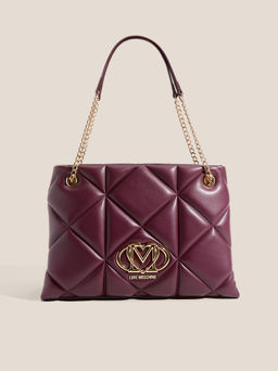 Женская сумка на плечо LOVE MOSCHINO EMBOSSED Q Артикул 4561103, фиолетово-бордовый