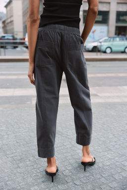 PANTAL?N CINTURA EL?STICA / Gris antracita - Zara фото 7