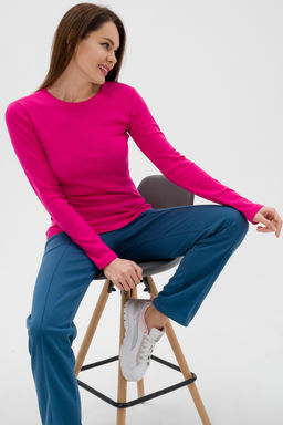 Лонгслив женский из рибаны малина - Амадэль фото 5