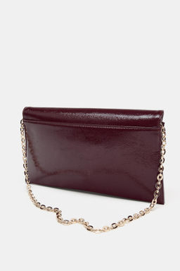 BOLSO DE HOMBRO EFECTO ACHAROLADO / Rojo Burdeos - Zara фото 3
