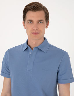 Mavi Slim Fit %100 Pamuk K_vr_lmaz Amerikan Pike Polo Yaka Basic Ti__rt