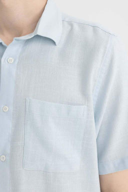 Хлопковая рубашка с короткими рукавами и воротником поло стандартного кроя - Defacto фото 9