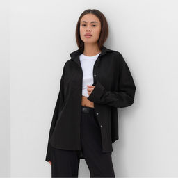 Рубашка женская MIST: Classic Collection, размер 48-50, чёрная
