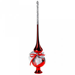 Елочная игрушка верхушка стеклянная "Лучик" h25,5см, ручная художественная роспись, цвета микс, подарочная упаковка (Россия)