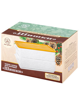 Набор 2 блюд д/холодца 1,6 л 20.5*12*12 см "Шишки" + бамбуковая крышка