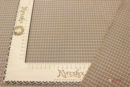 Пестрядь Средняя клетка на темно-песочном, ш.1.40м, хлопок-95%, п/э-5%, 145гр/м.кв - Купава фото 4