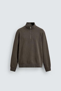 SUDADERA LAVADA CUELLO CREMALLERA / Gris antracita - Zara фото 6