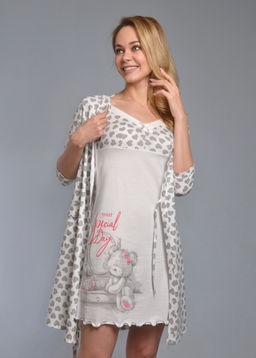 Халат с сорочкой ТЕДДИ (молоко №18)