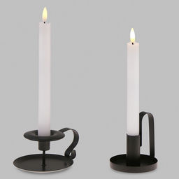 Свеча столовая, восковая, светодиодная на батарейках "Столовая" д2,2см h22,3(25)см, свет теплый, с мерцанием, цвет белый, питание от 2-х батареек ААА (в комплект не входят), 2 штуки в ПВХ коробке (Китай)