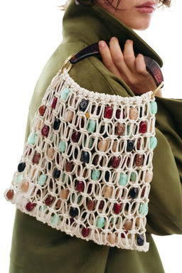 BOLSO SACA ABALORIOS / Beige claro - Zara фото 2