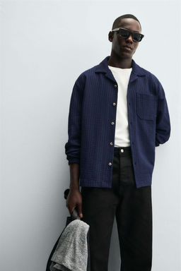 COMFORT SEERSUCKER OVERSHIRT - Zara фото 5