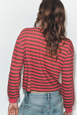 CAMISETA MANGA LARGA RAYAS / Rayas marrones