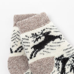 Носки детские шерстяные «Олени», белые, размер 16