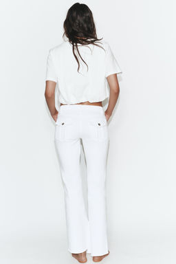 JEANS TRF BOOTCUT TIRO BAJO / Blanco - Zara фото 6
