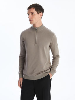 Dik Yaka Uzun Kollu Erkek Triko Kazak