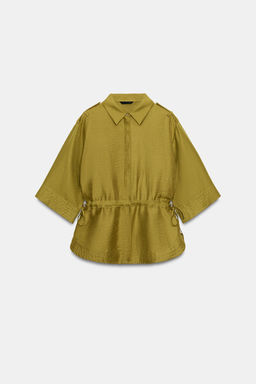 CAMISA SAFARI CON LINO CORDONES SET / Aceite - Zara фото 5