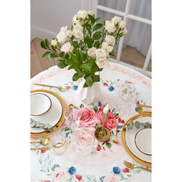 Скатерть круглая Этель Розы, d=220 см, 100 % хлопок