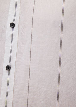 Cizgili Beyaz Gomlek - Mavi фото 6