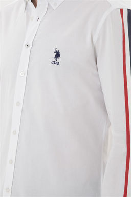 U. S. Polo Assn / Мужская белая рубашка с длинным рукавом - U.s. polo assn фото 7