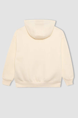 Толстовка оверсайз для девочек с капюшоном и мягкой ворсистой подкладкой - Defacto фото 9