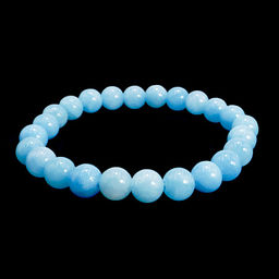 Браслет из камня Голубой агат карьерный роста и удачных сделок 8мм