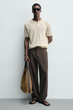 BOLSO SHOPPER TRENZADO / Blanco Crudo