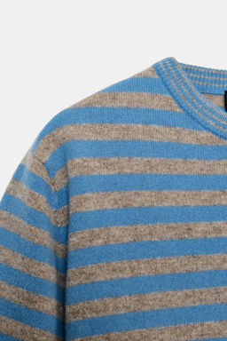 100% WOOL STRIPED SHORT SLEEVE JUMPER - Zara фото 14