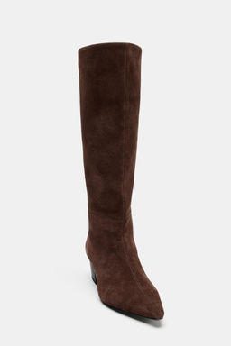 COWBOY SPLIT SUEDE BOOTS - Zara фото 11