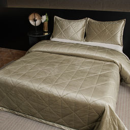 Велюровое покрывало в клетку и две наволочки OVL031 160*220/50-70 1 шт - Ситрейд фото 5