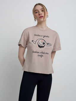 CONTE Футболка с манжетами и рисунком Cafe LD 2103 beige