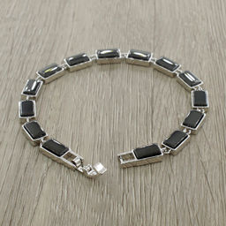 Браслет Канти из черной керамики покрытие светлый металл - Agat77 фото 3
