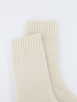 Носки р.35-40 Шерстяные Пух Кремовые - Krumpy фото 5