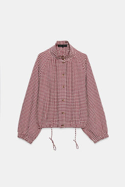 CHAQUETA CUADROS / Crudo / Granate - Zara фото 4