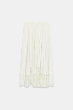 LACE VOLUMINOUS MIDI SKIRT - Zara фото 5