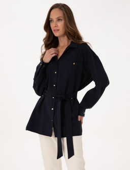 Lacivert Oversize Uzun Kollu G_mlek - Pierre cardin фото 3