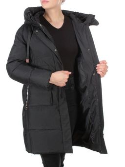8966 BLACK Пальто зимнее женское CLOUD LAG CAT (200 гр. холлофайбер)