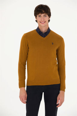 U. S. Polo Assn Мужской базовый свитер кокосового цвета - U.s. polo assn фото 3