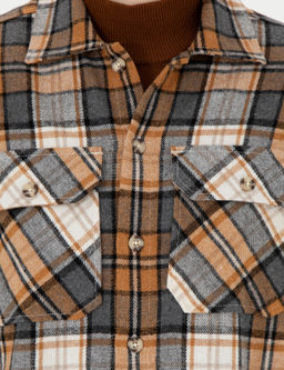 A__k Kahverengi Oduncu Oversize Uzun Kollu G_mlek