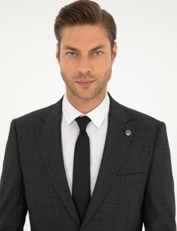 Antrasit Slim Fit Tak_m Elbise