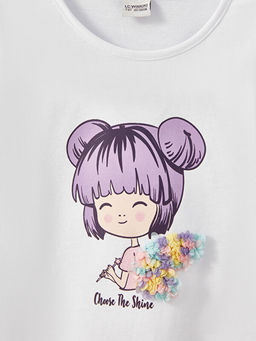 Bisiklet Yaka Bask?l? Uzun Kollu K?z ?ocuk Ti??rt - Waikiki фото 3