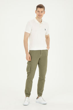 Мужские брюки из плотной ткани темного цвета хаки - U.s. polo assn фото 10