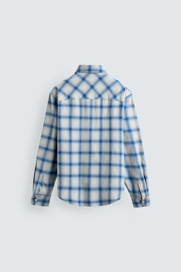 CAMISA RELAXED FIT CUADROS / Azul / Blanco - Zara фото 9
